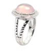 De Buman Genuine Pink Quartz and Cubic Zirconia Sterling Silver