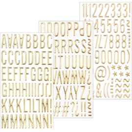 Pegatinas de Letras Doradas 3D, Pegatinas de Vinilo, Pegatinas de Letras Brillantes para Albumes de Recortes, Decoración de Gorras de Graduación