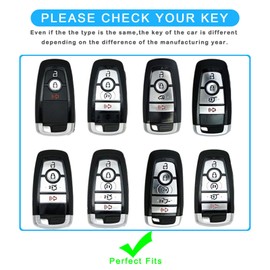 XIYANG TRADE XIYANG TRADE for Ford Key Fob Cover with Keychain,Key Fob Cover Case Shell for Ford Explorer Fusion Escape Edge Expedition F150 F250 F350 F450 F550 Maverick Mustang 3/4/5 Buttons Smart Key (Red)