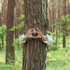 Relaxdays Tree Face 4-Piece Tree Trunk Decoration for Hanging, Weatherproof