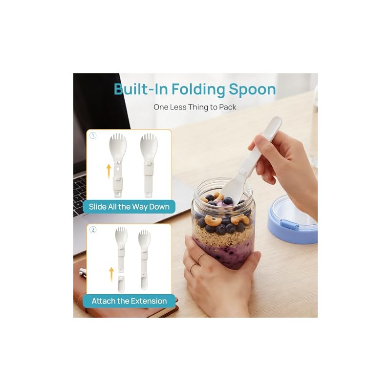Vtopmart 6-Pack Glass Overnight Oats Container with Spoon