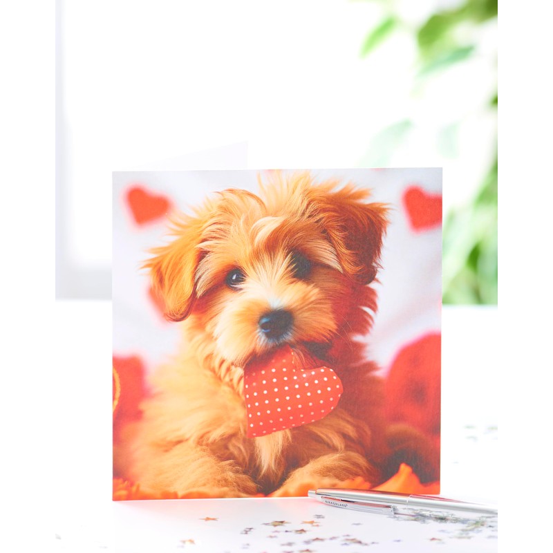 UK Greetings Valentine's Day Card for Him/Her/Partner - Adorable Puppy