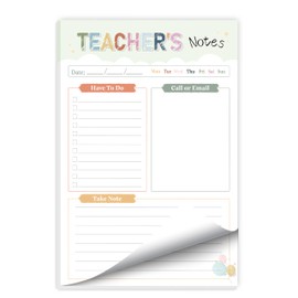 Teacher Notepad - To Do List Notepad, Teacher Appreciation Gifts Planner, 50 Sheets, 5.6 x 8.3 Inches Tear-Off Notepads for Stationery Must-Have Supplies for Preschool | Elementary | Middle | High School Teachers