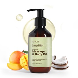 AiROM Jasmine & Lavender Massage Oil for Massage Therapy - Sensual Bloom - Scented Body Oil for Women – Hypoallergenic, Relaxing Aromatherapy, Non-Greasy, Spa Quality - Gift for Her - 6.4 fl oz