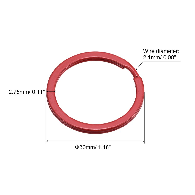 sourcing map Split Keychain Rings, 30mm/1.2inch Round Flat Key Holder