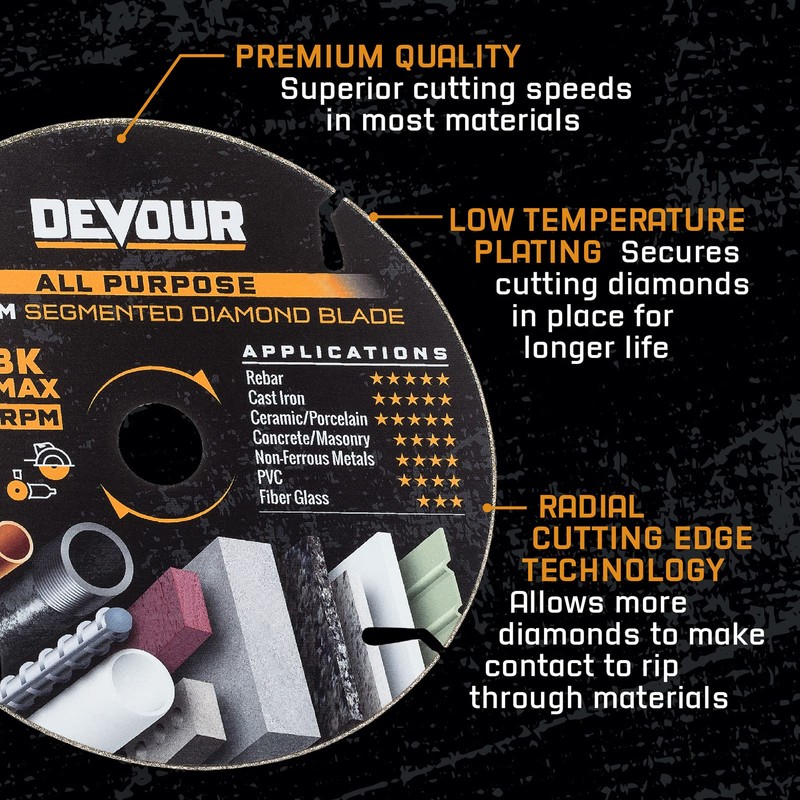 DEVOUR NT045AP 4.5" Premium Diamond All Purpose Blade