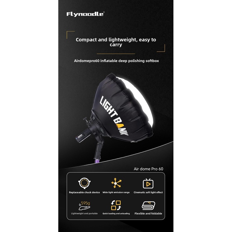 Flynoodle Air Tube Pro 60 Inflatable Softbox for Flash/LED Light,