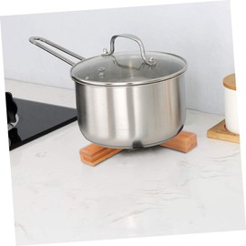 BIUDECO 1Pc Foldable Bowl Mat Heat Resistant Non Slip Pot Pad for Dining Table Protection Log Color for Pots Bowls and Plates and Easy to Clean