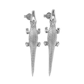 Alligator Earrings for Women Punk Animal Crocodile Drop Earrings Gold Silver Plated Alligator Crocodile Earrings Jewelry Gift