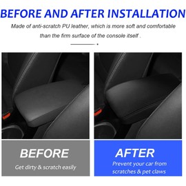 DEYTOP - Funda para reposabrazos de consola para Toyota Corolla Cross 2026 2022-2025, accesorios para consola central de coche Corolla Cross 2022, protector de reposabrazos de piel antiarañazos (negro