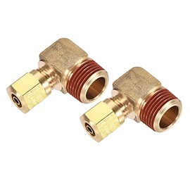 MECCANIXITY Latón Codo Compresión Tubo Accesorio 3/8NPT x 1/4" Tubo OD 90 Grados Acoplamiento Adaptador, Paquete de 2