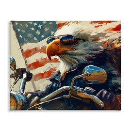 Stupell Industries Patriotic Bald Eagle Canvas Wall Art Design by Ray Heere