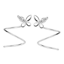COLLBATH Unique S925 Sterling Silver Butterfly Earrings Big Hoop Earrings for Women Fashion Jewelry Special