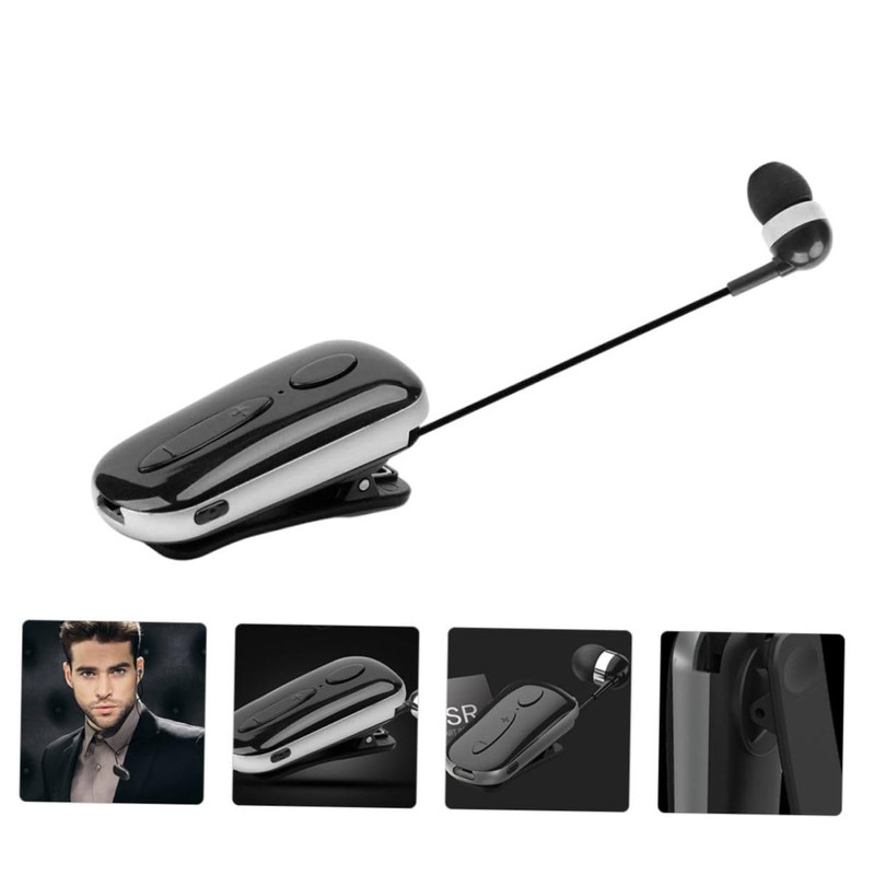 IWOWHERO 1Set Retractable Clip Wireless Earbuds for Sports Lightweight Design