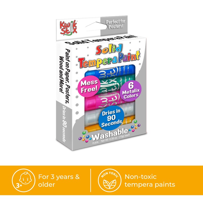 The Pencil Grip Kwik Stix Metalix Paint Pens, Metallic Tempera