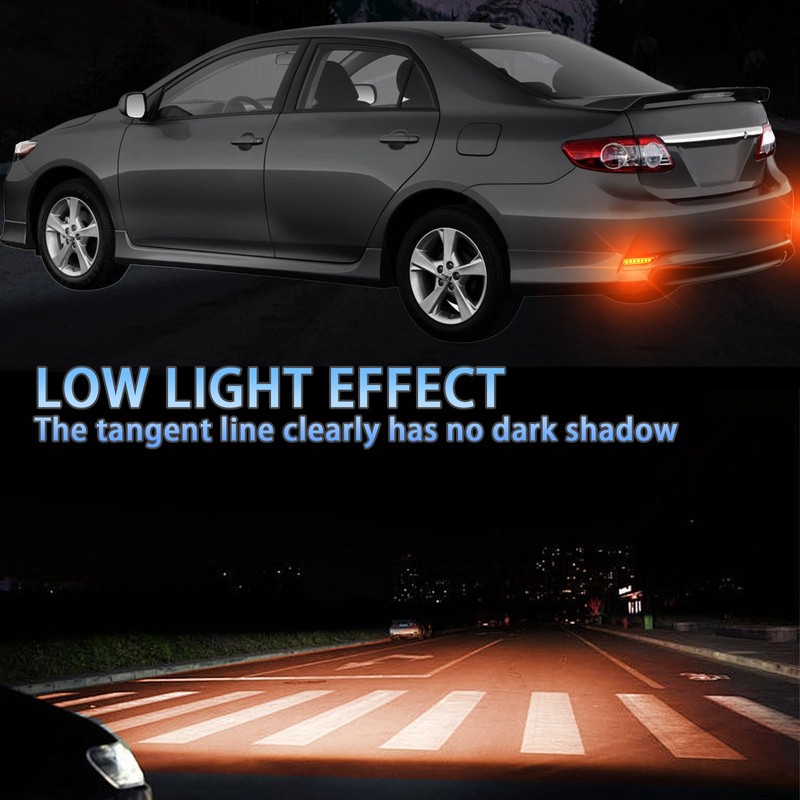 PGTOPONE Upgrade LED Rear Bumper Reflectors Light Fog Brake Tail