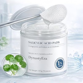 Almohadillas de tóner exfoliantes para cara y cuerpo, suaves para pieles sensibles, 1% ácido salicílico, limpieza y suavización de poros, con cica y á