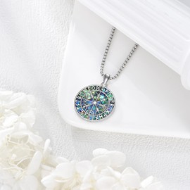 YAFEINI Viking Necklace for Men Women 925 Sterling Silver Rune Compass Pendant Necklace Viking Jewelry Gift