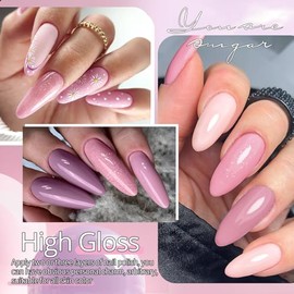 UR SUGAR UV Nagellack Rosa Glitzer, Schellack Nagellack Rosa Gel Nagellack Gellack UV Farbgel Set Starter Set für Nagelstudio Nagel Set mit Geschenkbox Maniküre Set