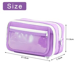 Onlvmyur Pencil Case with 3 Compartments Pencil Case Large Capacity Pencil Case for Girls Boys Teenagers School Office (Purple), purple, Pencil case with 3 compartments