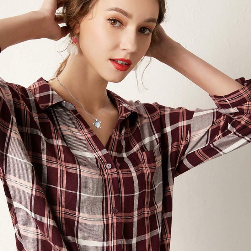 Hithop Cute Turtle Pendant Necklace Lovely Animals White Fire Opal