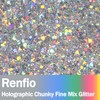 Renfio Holographic Chunky Glitter, 3.5 Oz (100g) Metallic PET Flake