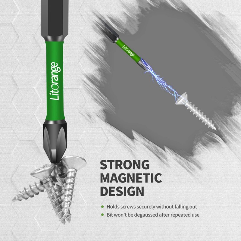 Litorange 70 mm long screwdriver bit set, 10 pieces bit