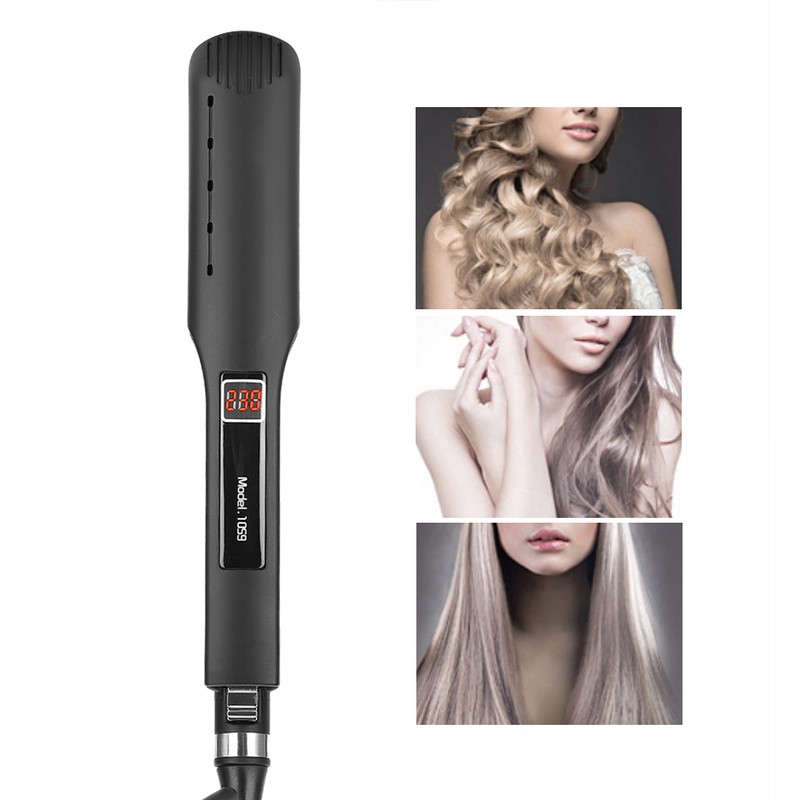 Electric Hair Straighter Silicone Strip Straightening Curling Hair Styling Flat