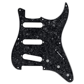 Guitar Anatomy 8 Hole Stratocaster Electric Guitar Pickguard Scratch Plate to Fit Fender USA MEX SSS - Black Pearl