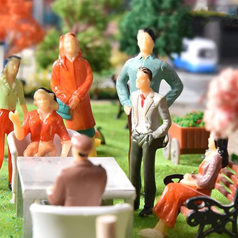 Pack of 60 Mini Model Railway Figures, Sitting Model Railway