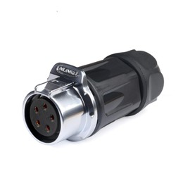 CNLINKO LP-20 5 PIN Waterproof Connector, IP68 Circular Connector, Quick Plugging Aviation Connector, PBT Plastic Shell Solder Connector, Marine Industry Connector Male Plug Inline Plug-In (5 PIN)