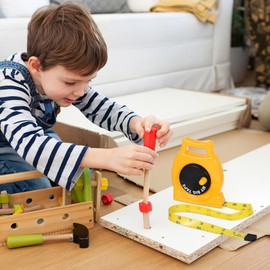 Kids Tape Measure Toy - Retractable Measuring Tape for Children, Body Measurement & Pretend Construction Play, Easy-Read Educational STEM Toy Gift for Boys Girls 3+