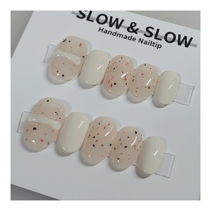 [Sl&Sl Nail Tip] Terrazzo Nail Matte Change O - Stiletto
