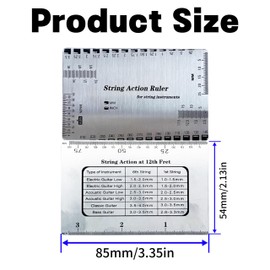 Guitar String Pitch Measuring Ruler,Guitar Setup Ruler,Stainless Steel Neck Ruler,Guitar String Height Gauge,Measuring Luthier Tools for Acoustic Guitar Electric Bass Mandolin Banjo
