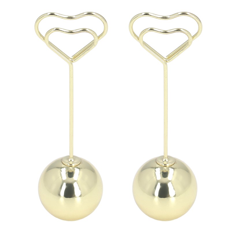 2Pcs Table Number Holder Heart Shaped Firm Stable Premium Metal
