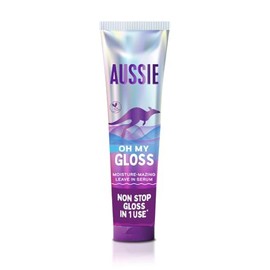 Aussie Oh My Gloss Moisturizing Leave-In Treatment Lightweight Serum 160ml | Moisture & Shine Booster for Dull Hair. With Jojoba, Safflower & Australian Macadamia Nut Oils. Vegan & Cruelty-Free
