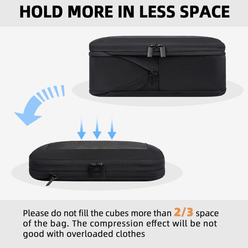 BAGAIL 4 Set/6 Set/8 Set Compression Packing Cubes Travel Accessories