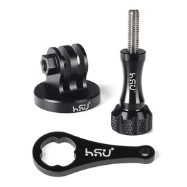 HSU Aluminum Tripod Mount Adapter Set with Thumb Screw for GoPro Hero 12 11 10 9 8 7 6 5 and Other Action Cameras with 1/4 Screw Hole (Red)