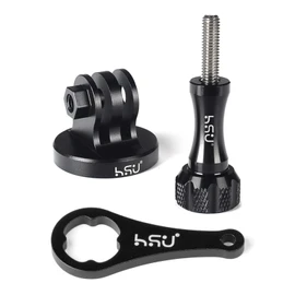 HSU Aluminum Tripod Mount Adapter Set with Thumb Screw for GoPro Hero 12 11 10 9 8 7 6 5 and Other Action Cameras with 1/4 Screw Hole (Red)