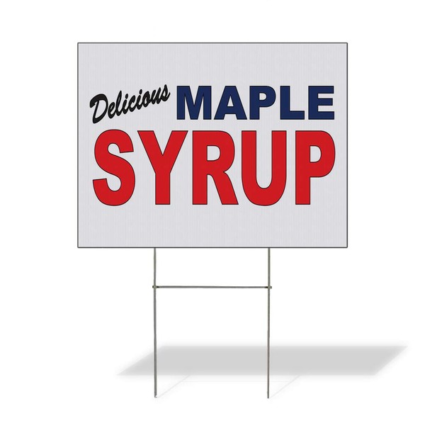 Fastasticdeals Weatherproof Yard Sign Delicious Maple Syrup Blue Red Food