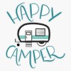 Happy Camper RV Bumper Sticker Vinyl Decal 5 inches