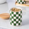 XYQXYQ Kitchen Countertop Ceramic Checkered Canisters,Black And White Food Storage