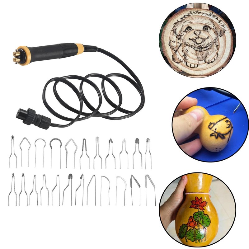 Colcolo Wood Burning Kit Pyrography Pen 21 Wire Tips Non