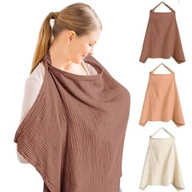 Nursing Cloth Nursing Apron FaJoek Muslin Nursing Cover for Babies 75 x 95 cm, Nursing Cover, Nursing Cover for On the Go, Soft and Breathable Nursing Scarf, Cotton Nursing Cover, Adjustable Strap