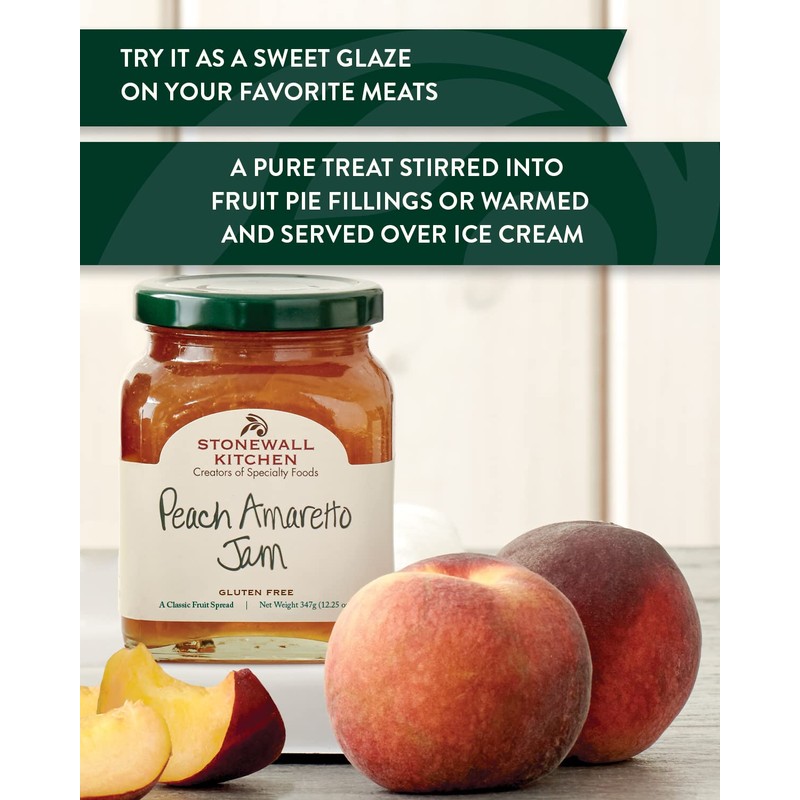 Stonewall Kitchen Peach Amaretto Jam, 12.5 Ounces