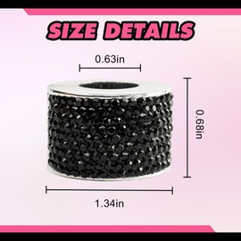 Rislobx 2PCS Magnetic Car Headrest Collars, Rhinestone Car Head Rest Collars Rings Decor, Bling Car Accessories for Women, Interior Decor Car SUV Truck (Black)