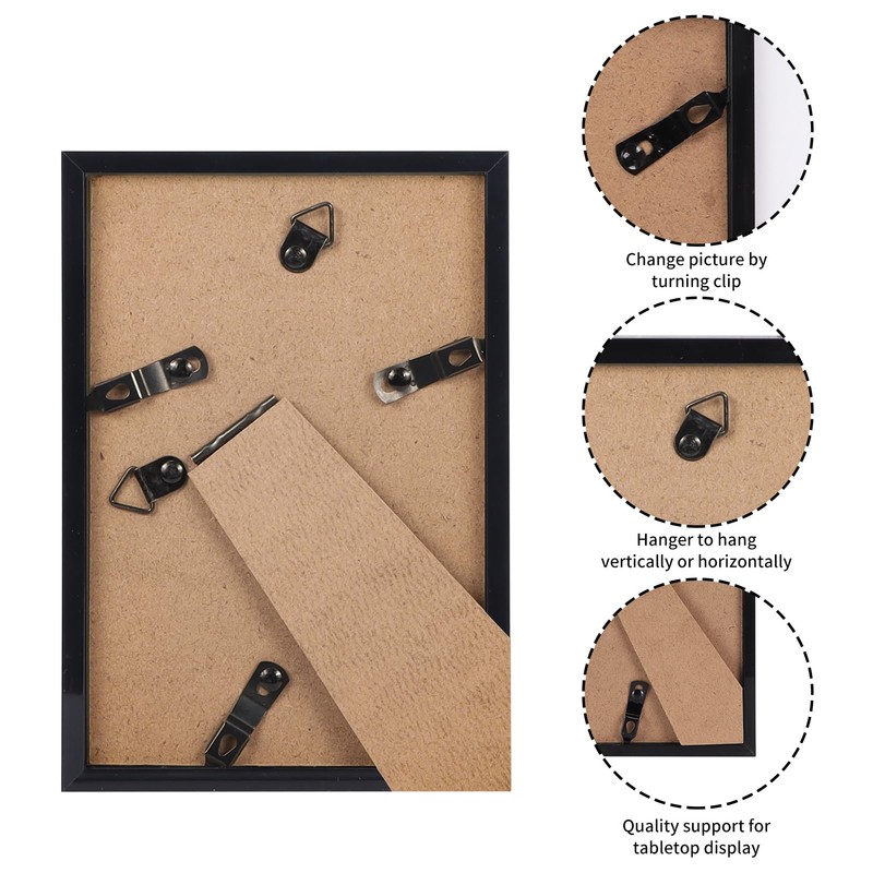 Giftgarden Black 6x4 Photo Frame, Sleek Thin Design Picture Frames