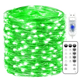 Fairy Lights 72ft 220 LED USB Twinkle String Lights Plug in Silver Wire Lights with Remote and Timer 8 Modes Outdoor Waterproof Starry Lights DIY Party Wedding Christmas Decoration（Green）