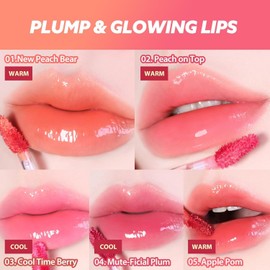 MILKTOUCH Jelly Fit Glow Lip Tint - Hydrating Lip Gloss with Long-Lasting Moisture, Color Stain, Lightweight Formula, Radiant Shine, Perfect for Daily Use, Korean Lip (4 Mute-Ficial Plum, 4ml)
