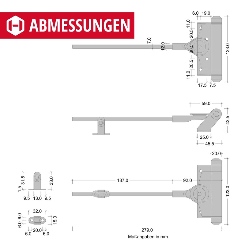 ALPENSTAHL door closer interior door bar door closer with spring